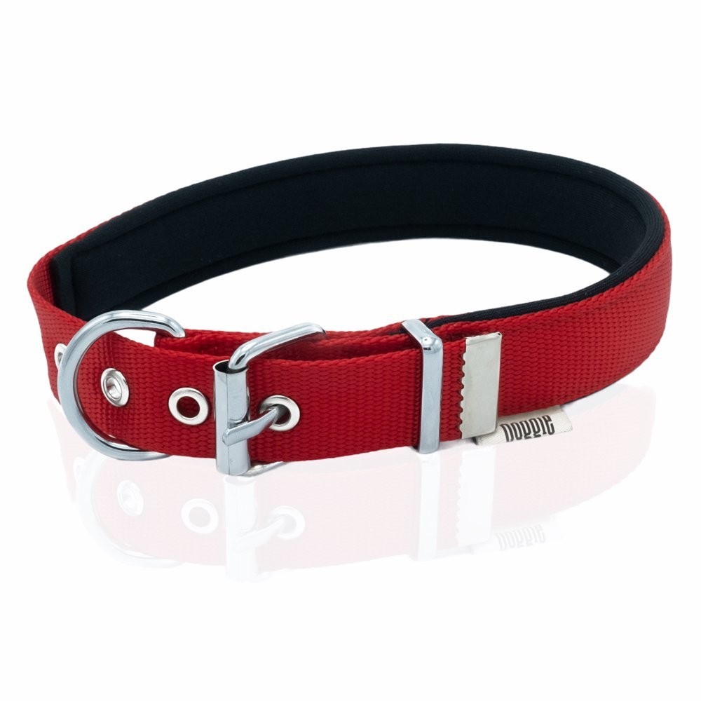Doggie Comfort Metal Kemik İşlemeli Köpek Boyun Tasması M 2.5x37-45 Cm Kırmızı