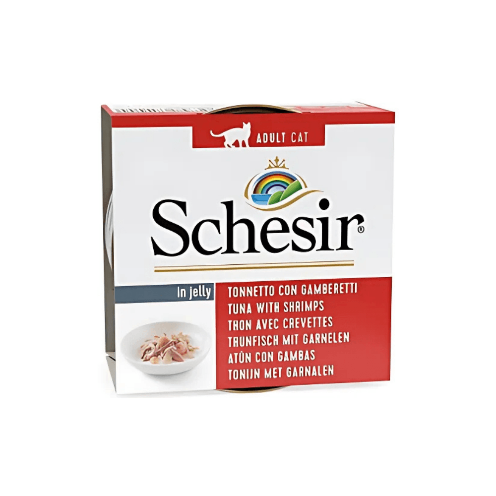 Schesir Jöleli Ton Balıklı ve Karidesli Yetişkin Kedi Konservesi 85 Gr (6 Adet)