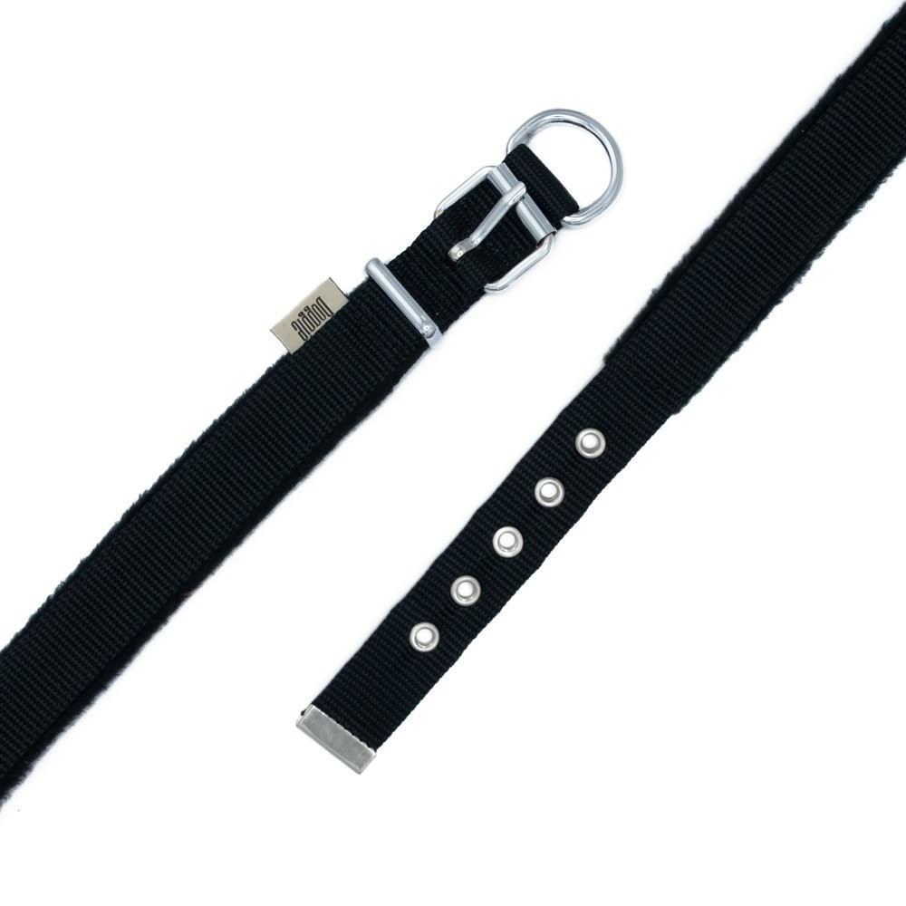 Doggie Polar Dokumadan El Yapımı Köpek Boyun Tasması 2.5x37-45 Cm Siyah