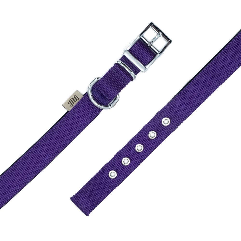 Doggie Elit Dokumadan El Yapımı Köpek Boyun Tasması 3x42-50 Cm Mor