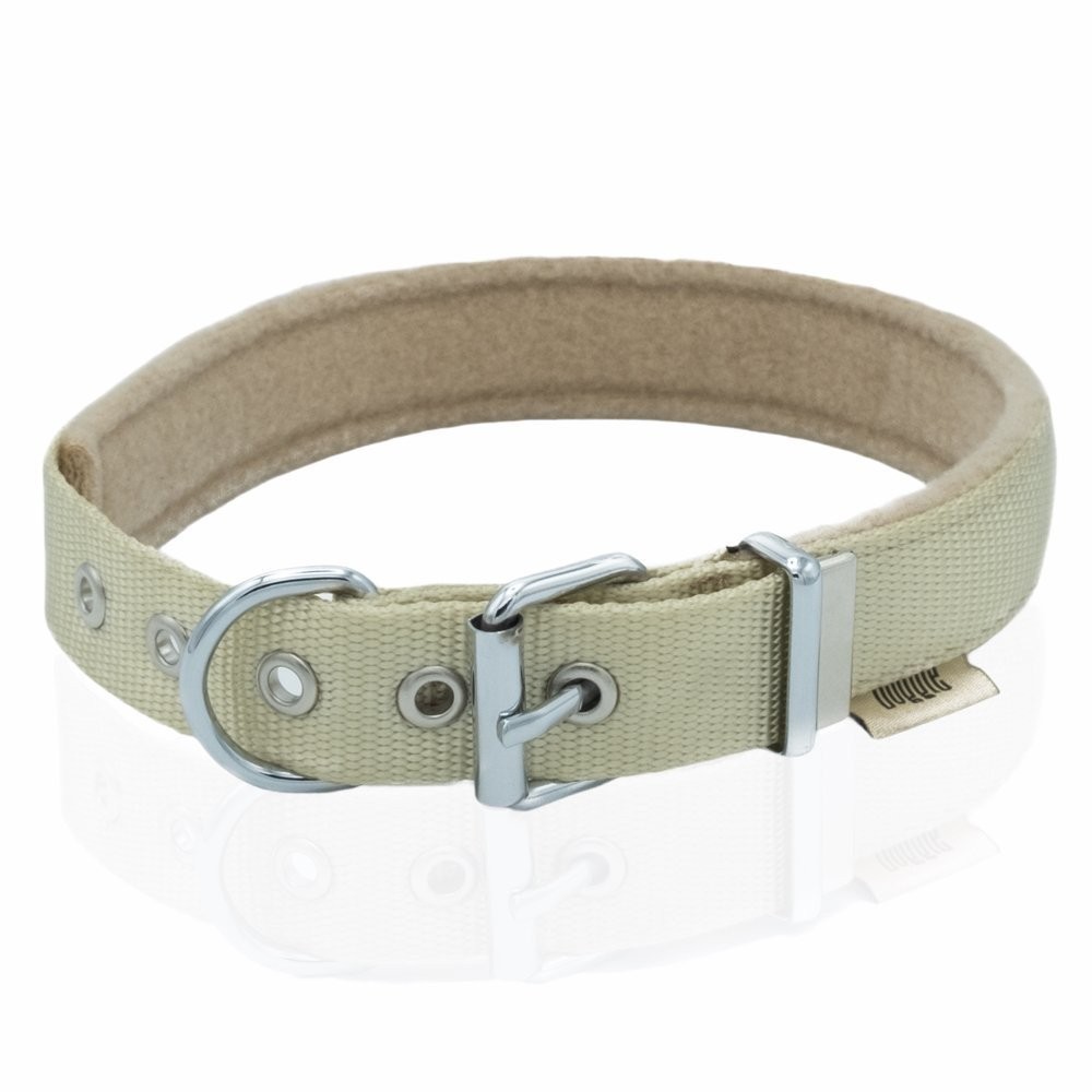 Doggie Polar Dokumadan El Yapımı Köpek Boyun Tasması 2.5x42-50 Cm K.Haki