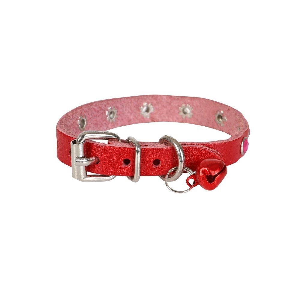 Cattie Taşlı Deri Kedi Boyun Tasması S 1x18-22 Cm Kırmızı