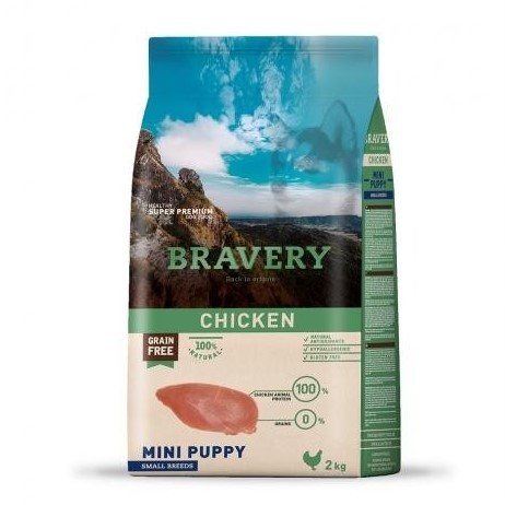 Bravery Tahılsız Tavuk Etli Küçük Irk Yavru Köpek Maması 2 Kg