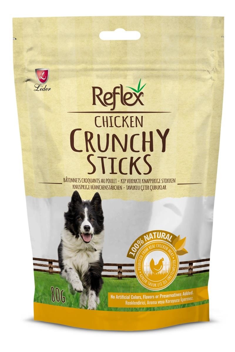 Reflex Crunchy Sticks Tavuk Etli Çıtır Köpek Ödül Çubukları 80 Gr