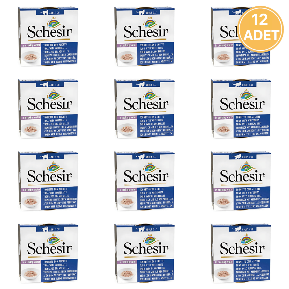Schesir Ton Balıklı Ringa Balıklı Pirinçli Yetişkin Kedi Konservesi 85 Gr (12 Adet)