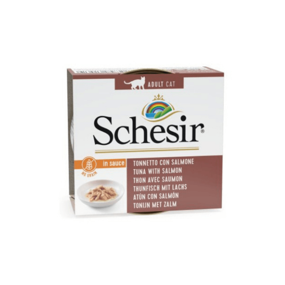 Schesir Soslu Ton Balıklı ve Somonlu Yetişkin Kedi Konservesi 70 Gr