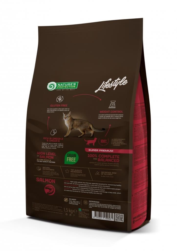 Nature's Protection Lifestyle Tahılsız Somonlu Yaşlı Kedi Maması 1.5 Kg