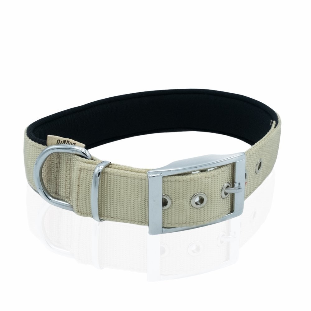 Doggie Elit Dokumadan El Yapımı Köpek Boyun Tasması 3x42-50 Cm K.Haki