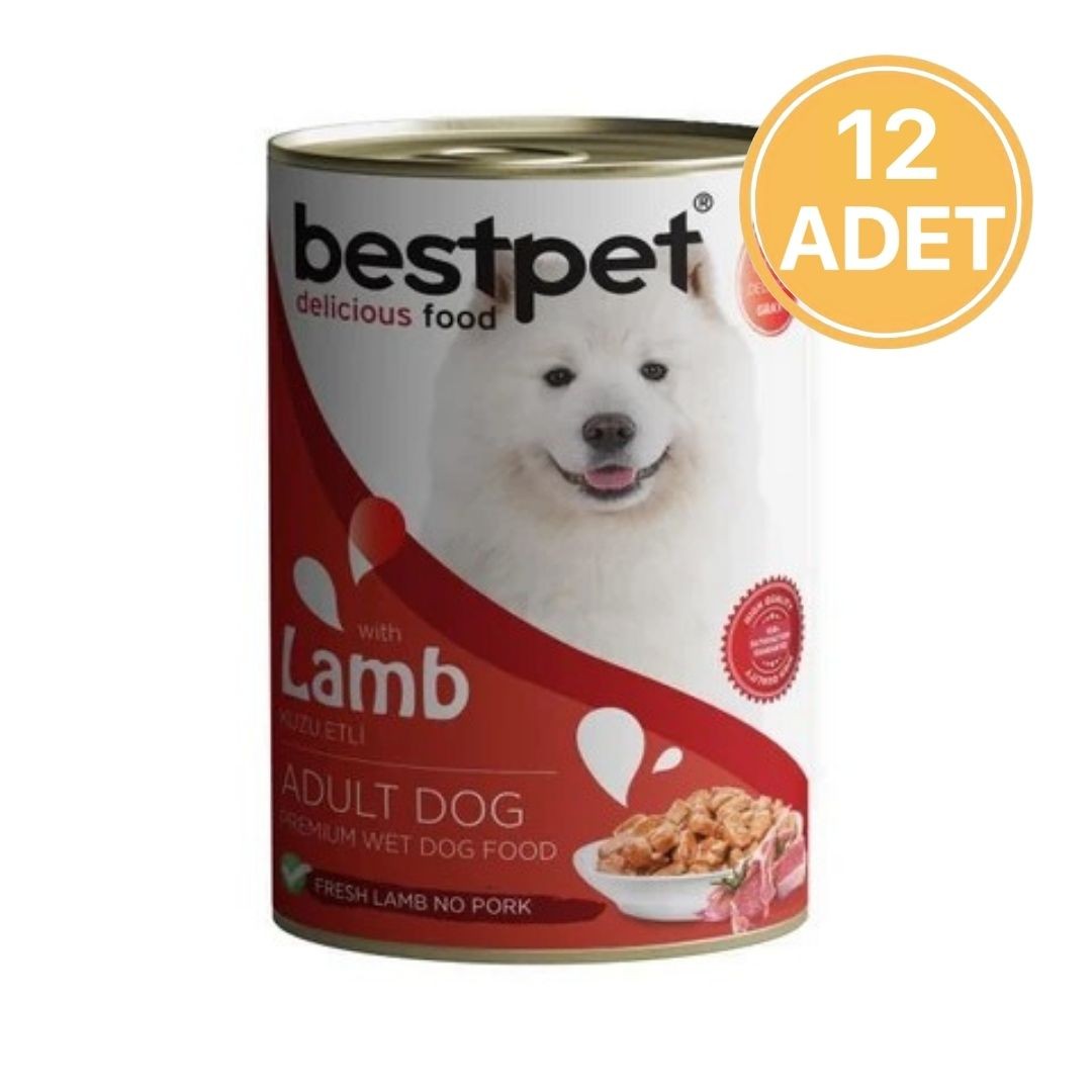 Bestpet Kuzu Etli Konserve Yetişkin Köpek Maması 400 Gr (12 Adet)