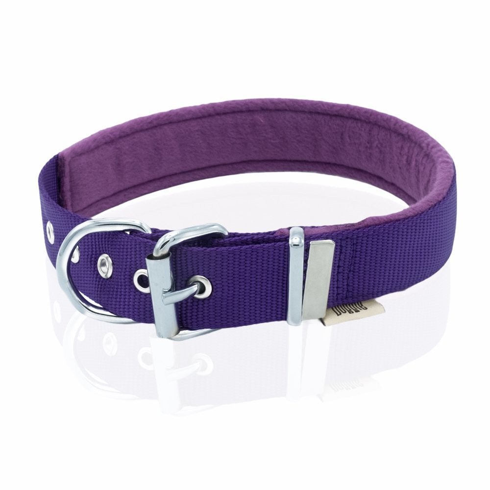 Doggie Polar Dokumadan El Yapımı Köpek Boyun Tasması 3x47-55 Cm Mor