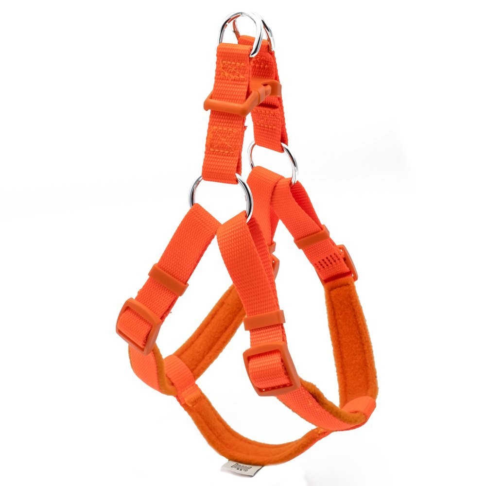 Doggie Polar Dokumadan El Yapımı Ronin Model Köpek Göğüs Tasması M-2x45-55 Cm Turuncu