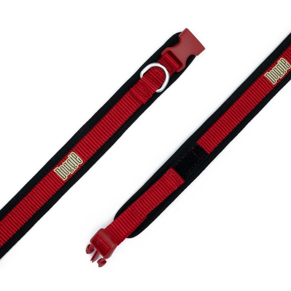 Doggie Havalı Dokumadan El Yapımı Köpek Boyun Tasması 1.5x30-40 Cm Kırmızı