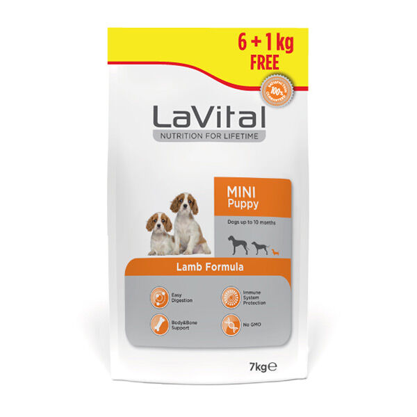 LaVital (Mini Puppy) Kuzu Etli Küçük Irk Yavru Kuru Köpek Maması 6+1 KG