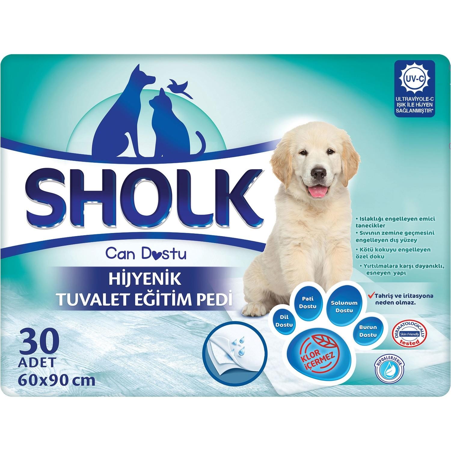 Sholk Hipoalerjenik Köpek Çiş Eğitim Pedi 60x90 Cm (30 Adet)