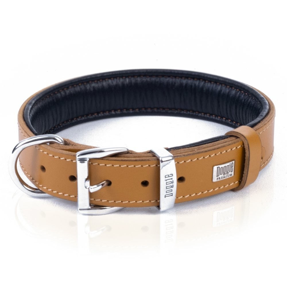 Doggie Firstclass Gerçek Deriden El Yapımı Köpek Boyun Tasması 3.5x47-55 Cm Camel