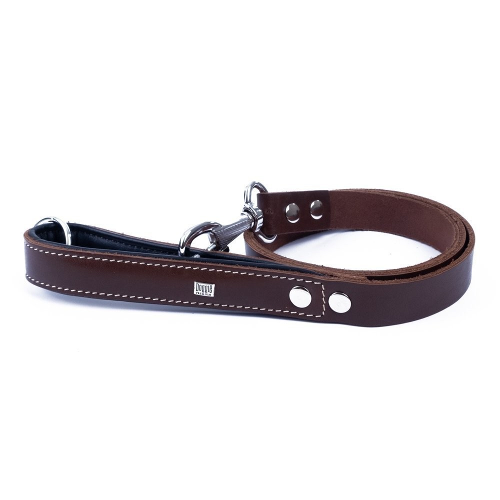 Doggie Firstclass Gerçek Deriden El Yapımı Köpek Gezdirme Kayışı 2.5x120 Cm Kahverengi