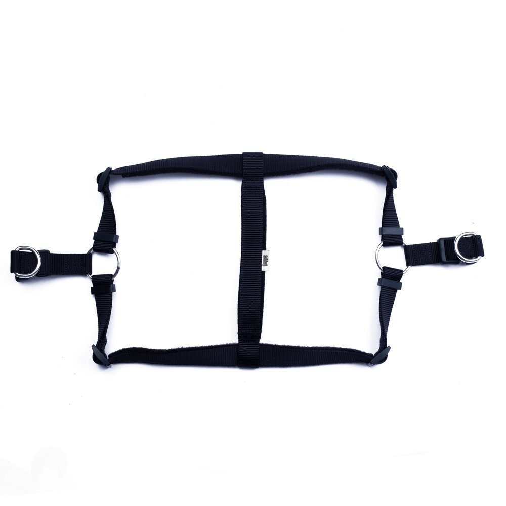 Doggie Polar Dokumadan El Yapımı Ronin Model Köpek Göğüs Tasması XL-2.5x65-75 Cm Siyah