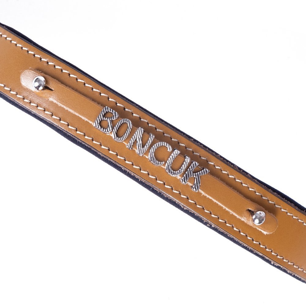 Doggie İsimlikli Deri Boyun Tasması M 2.5x37-45 Cm Camel
