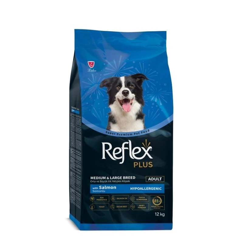 Reflex Plus Somonlu Orta Ve Büyük Irk Yetişkin Köpek Maması 12 Kg