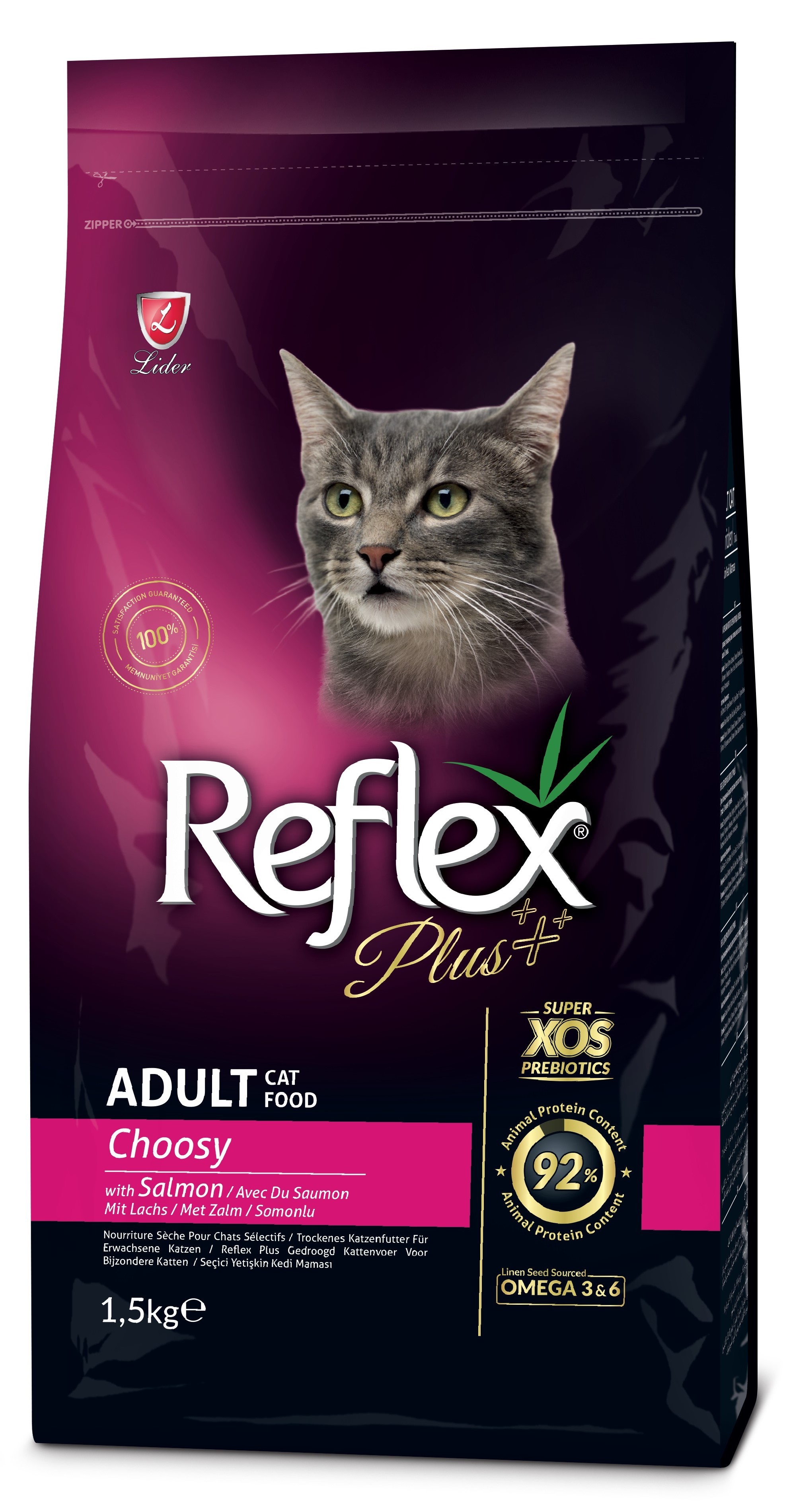 Reflex Plus Choosy Somonlu Yetişkin Kedi Maması 1.5 Kg