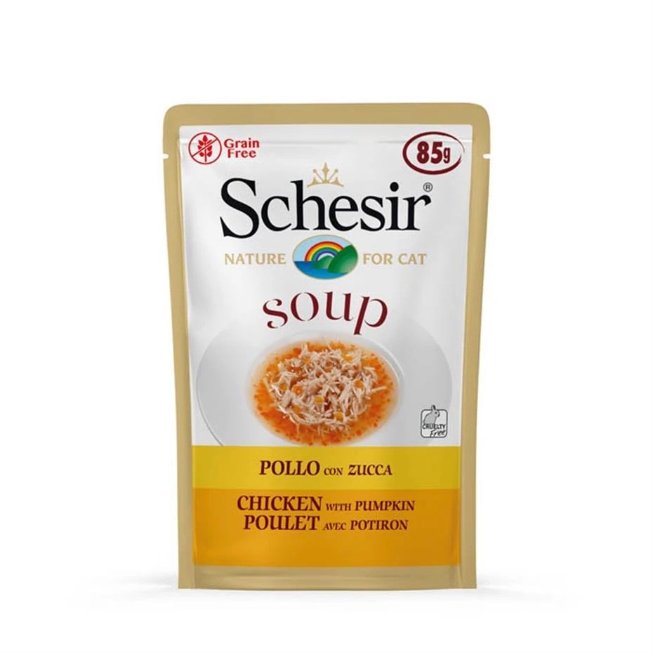 Schesir Tavuklu ve Bal Kabaklı Tahılsız Yetişkin Kedi Çorbası 85 Gr