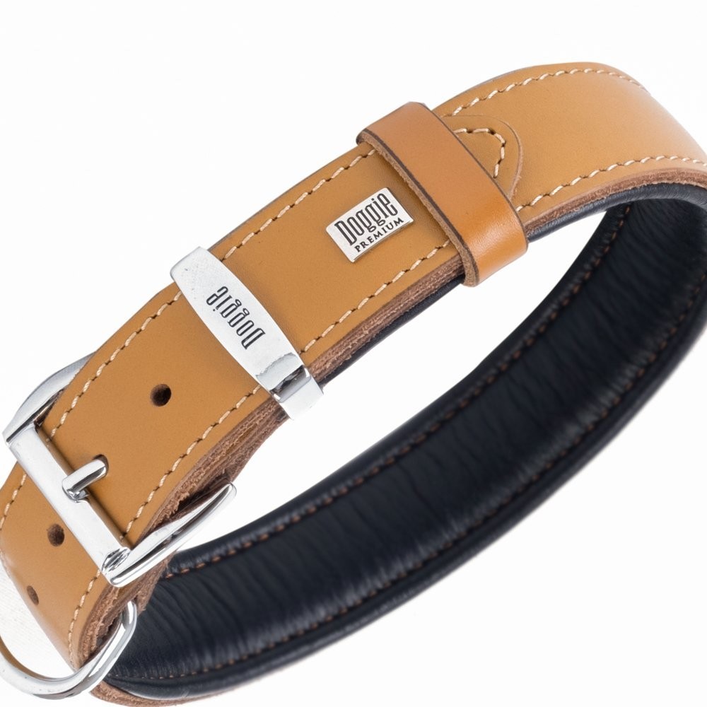 Doggie Firstclass Gerçek Deriden El Yapımı Köpek Boyun Tasması 3x42-50 Cm Camel