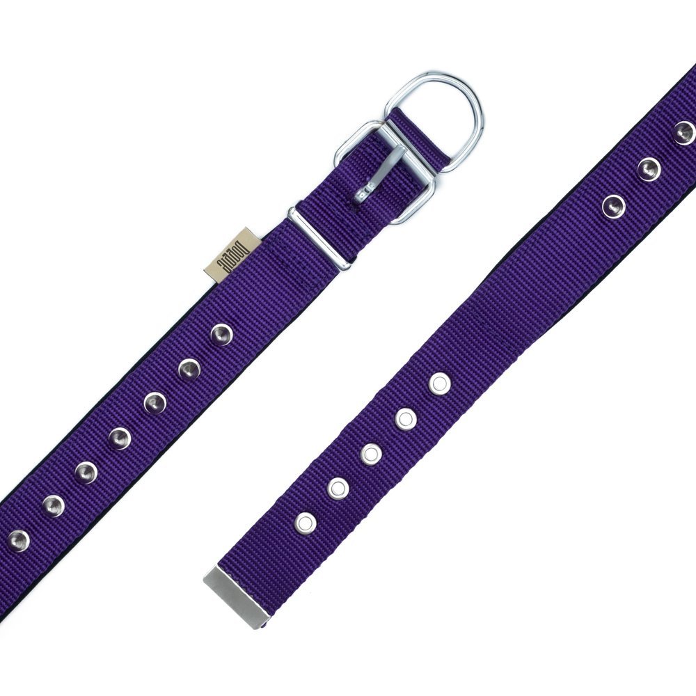 Doggie Konforlu Dokumadan El Yapımı Çivili Köpek Boyun Tasması 3x47-55 Cm Mor