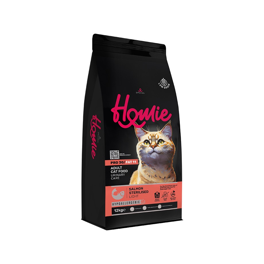 Homie Hipoalerjenik Somonlu Kısırlaştırılmış Kedi Maması 12 Kg