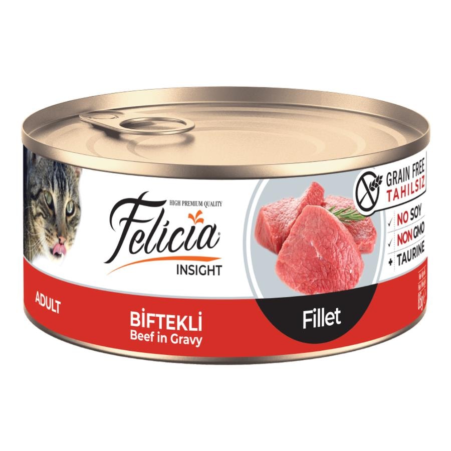 Felicia Tahılsız Biftekli Fileto Kedi Konservesi 85 Gr