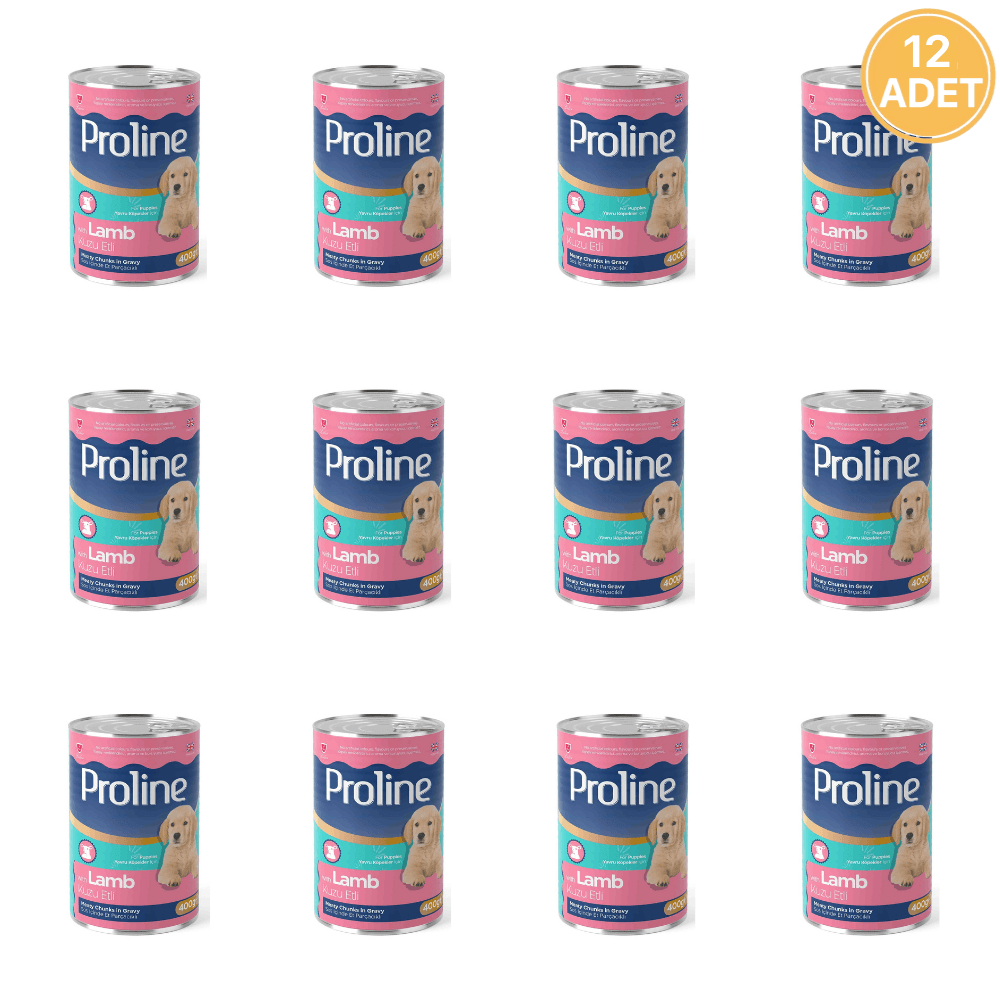 Proline Sos İçinde Et Parçacıklı Kuzu Etli Yavru Köpek Maması 400 Gr (12 Adet)