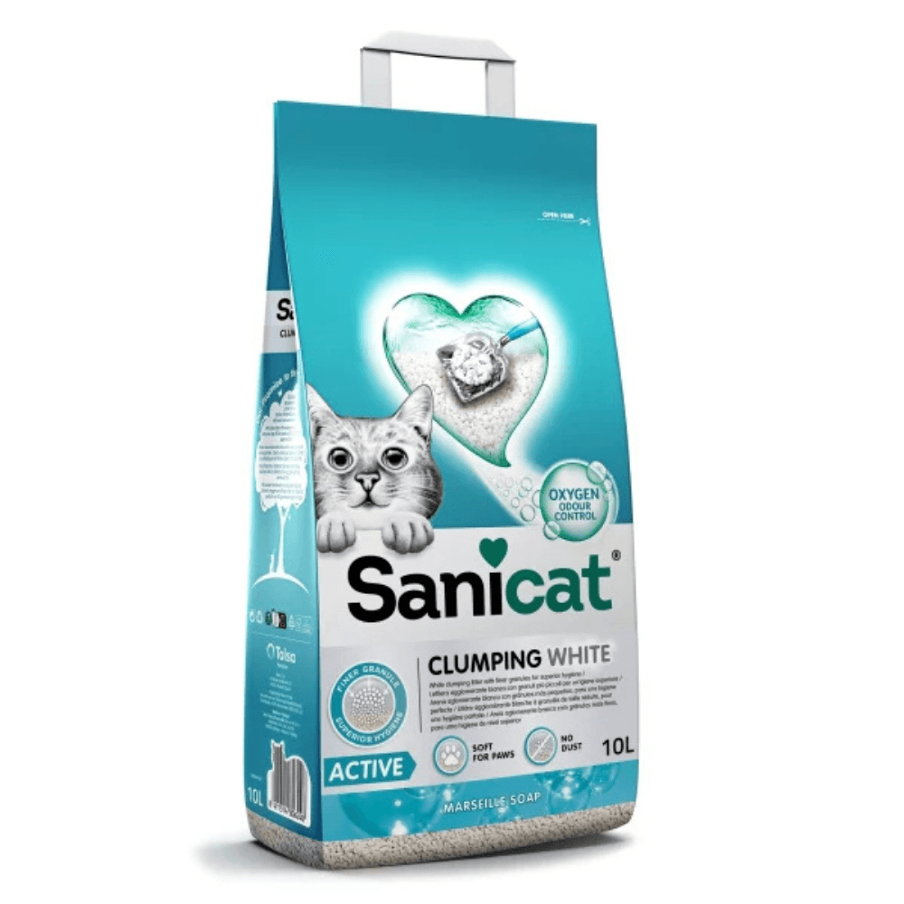 Sanicat Clumping White Active Marsilya Sabunlu Kedi Kumu 10 Lt