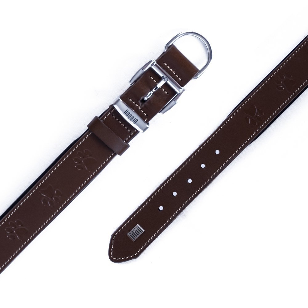 Doggie Deri Pati Desenli Boyun Tasması M 3x42-50 Cm Kahverengi
