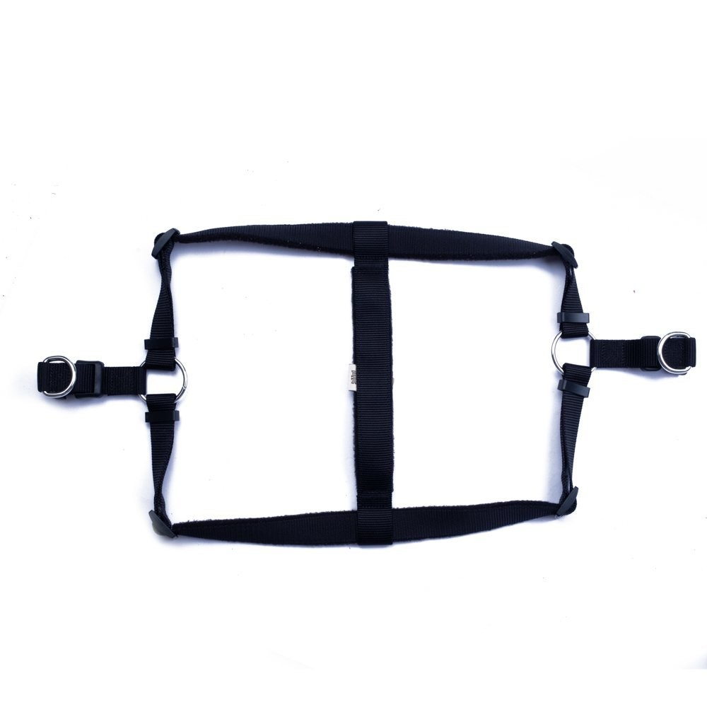 Doggie Polar Dokumadan El Yapımı Ronin Model Köpek Göğüs Tasması XXL-2.5X70-80 Cm Siyah
