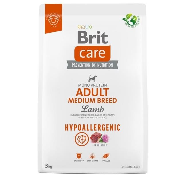 Brit Care Hypo-Allergenic Orta Irk Kuzu Etli Yetişkin Köpek Maması 3 Kg