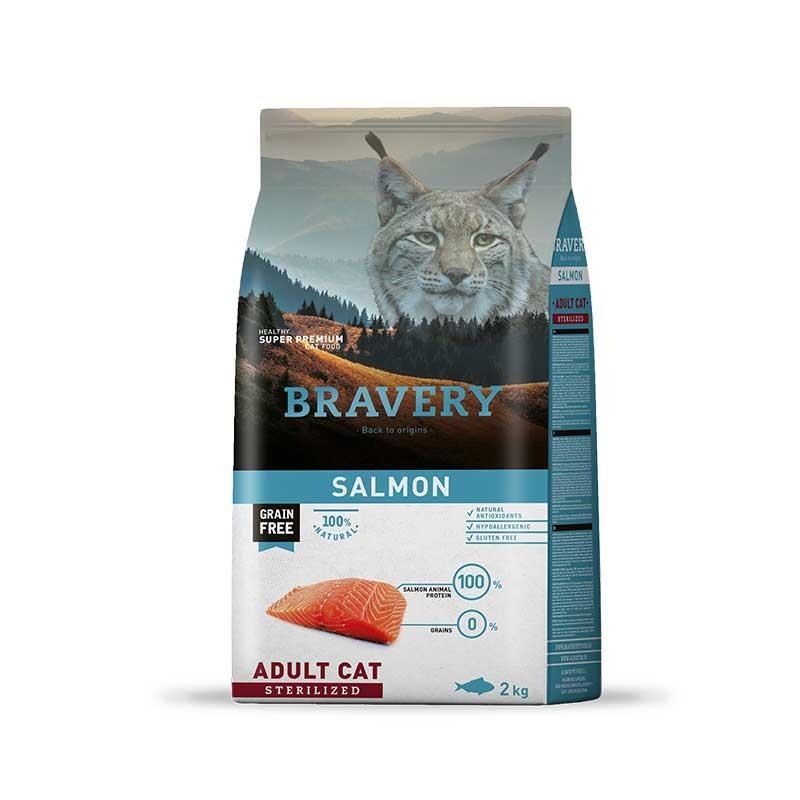 Bravery Tahılsız Kısırlaştırılmış Somonlu Yetişkin Kedi Maması 2 Kg