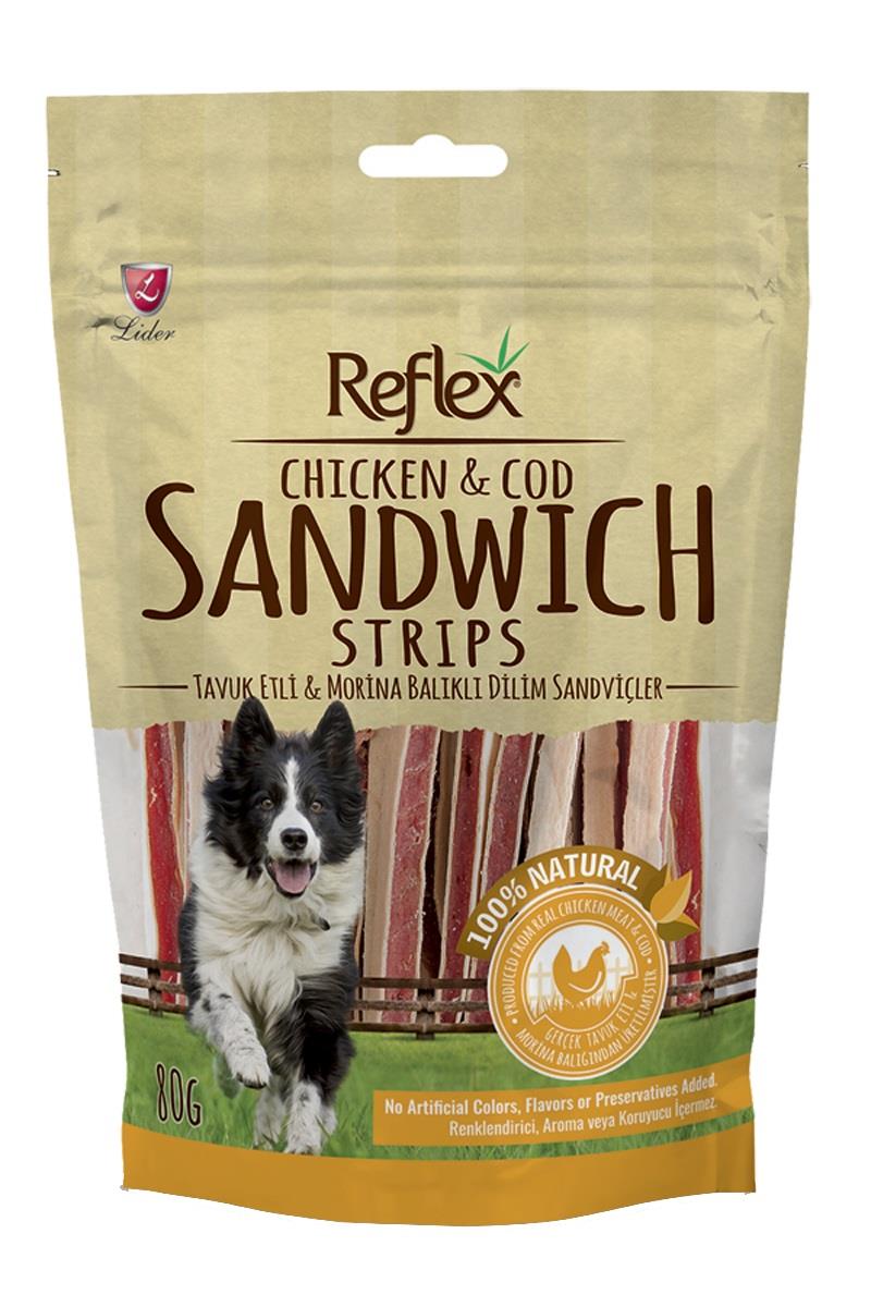 Reflex Tavuk Etli ve Morina Balıklı Sandviç Köpek Ödülü 80 Gr