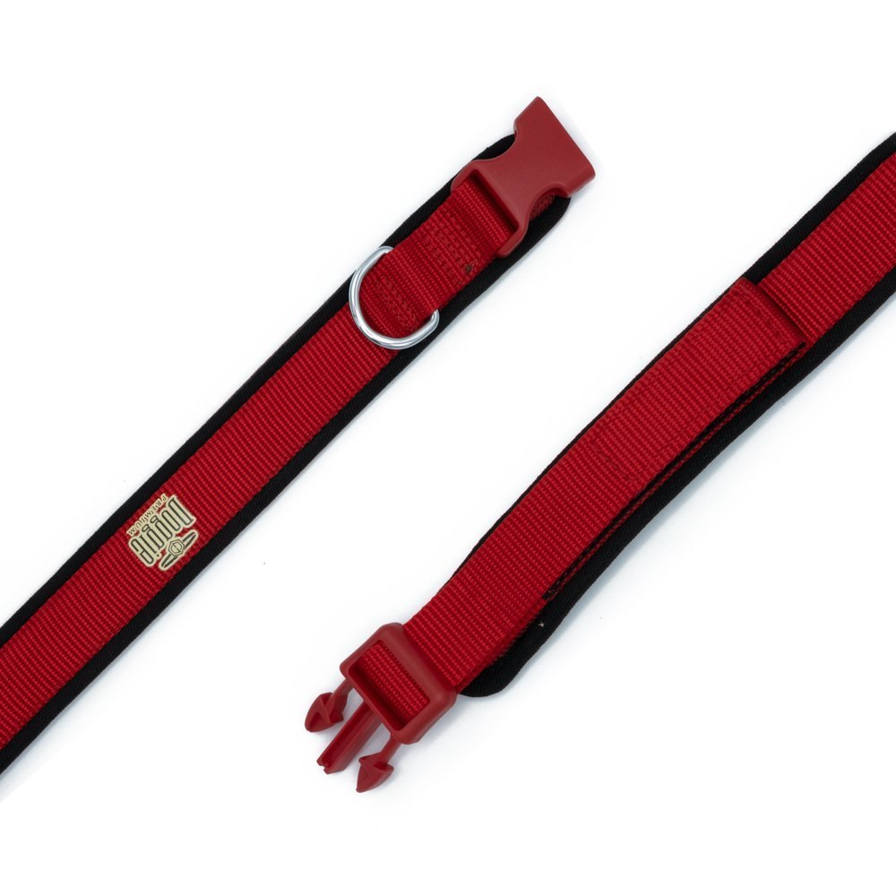 Doggie Havalı Dokumadan El Yapımı Köpek Boyun Tasması 2.5x40-50 Cm Kırmızı
