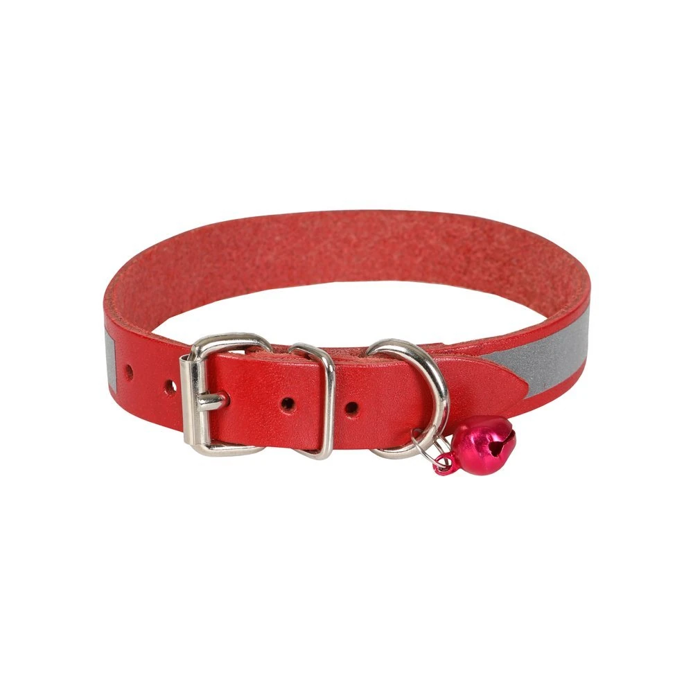 Cattie Reflektörlü Deri Kedi Boyun Tasması XL 1.5x28-32 Cm Kırmızı