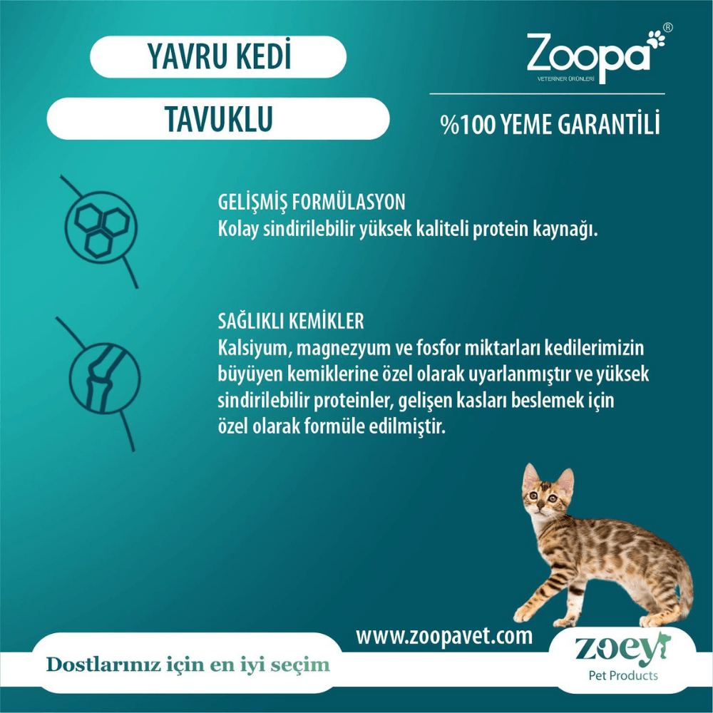 Zoey Tavuklu Yavru Kedi Maması 15 KG