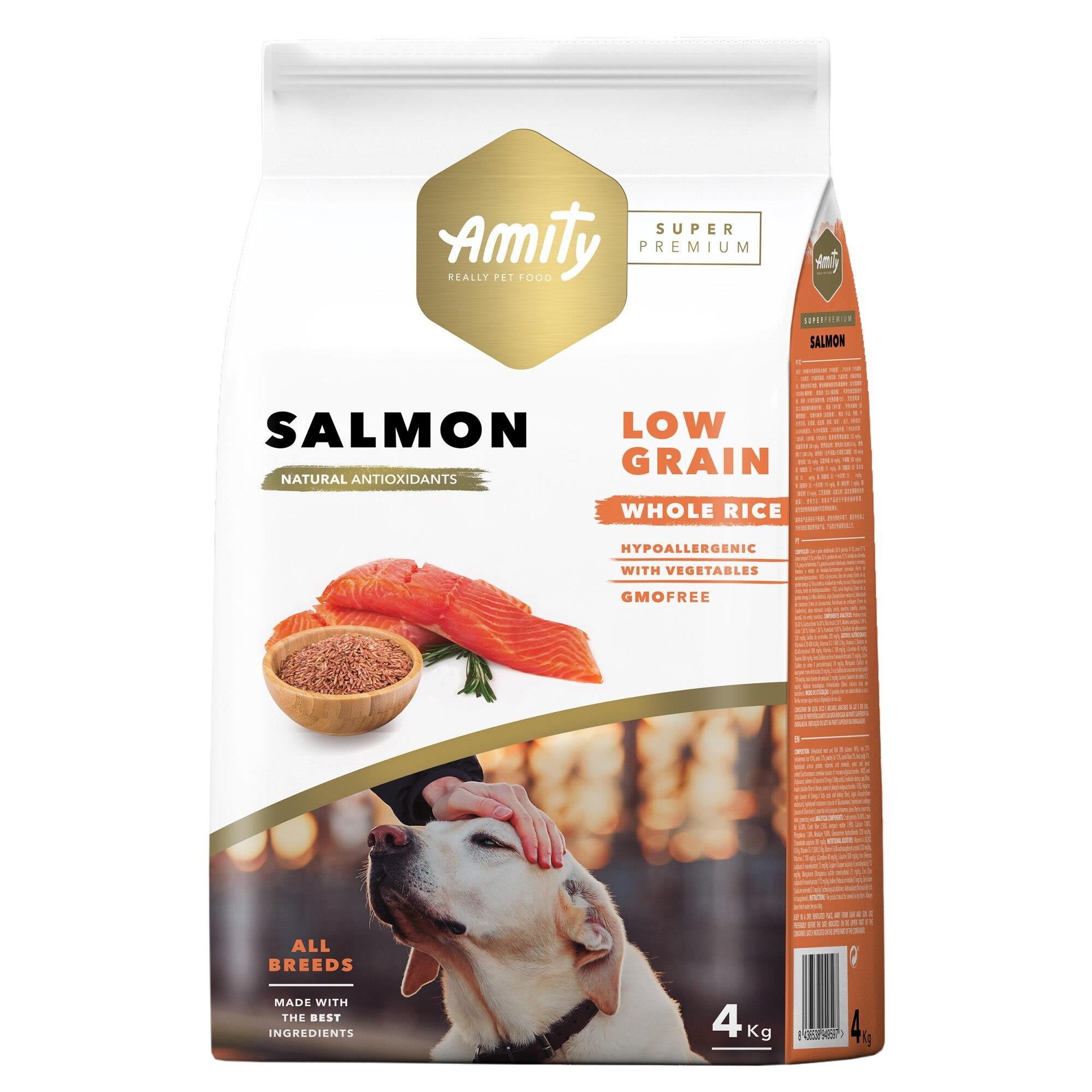 Amity Super Premium Az Tahıllı Somonlu Yetişkin Köpek Maması 4 Kg