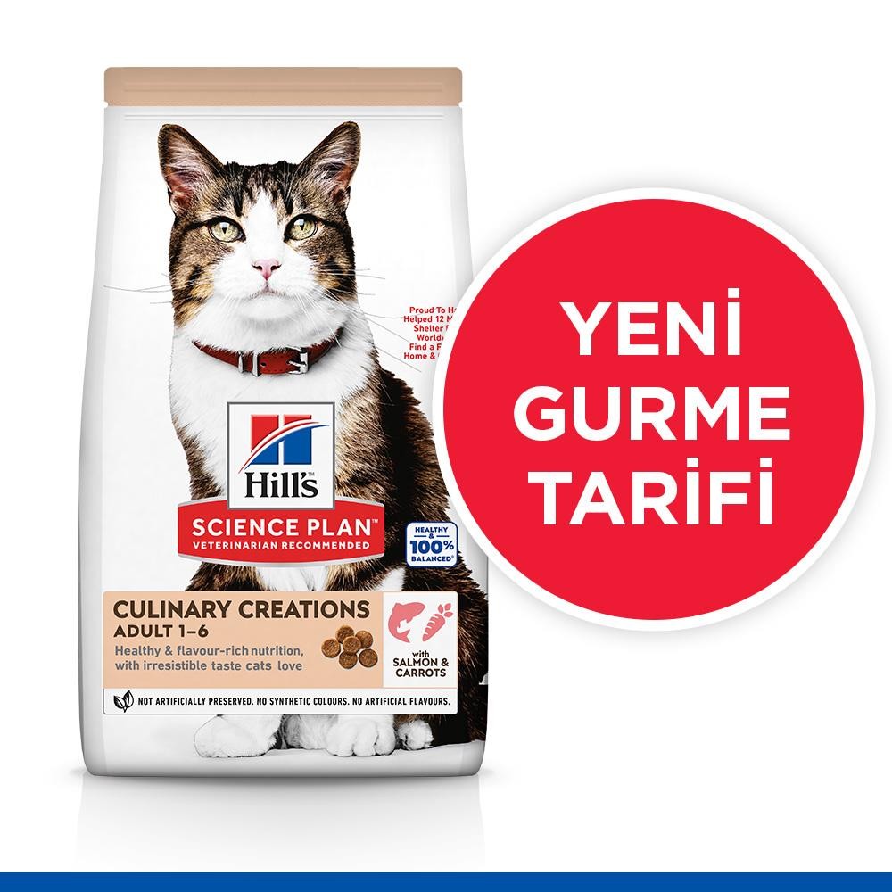 Hill's Culinary Creations Somonlu Havuçlu Yetişkin Kedi Maması 1.5 Kg