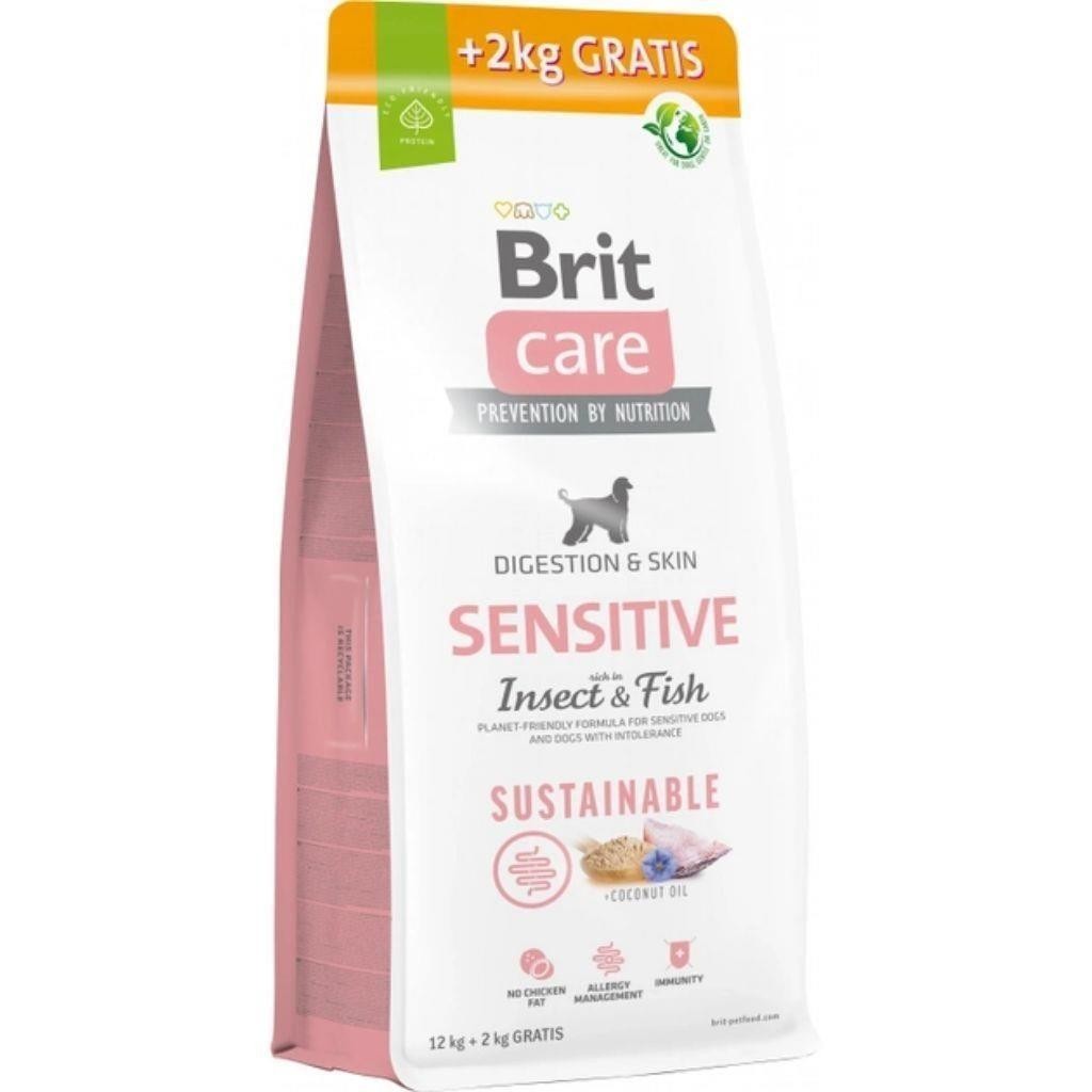 Brit Care Sensitive Digeston & Skin Balıklı Böcek Proteinli Yetişkin Köpek Maması 12+2 Kg BONUS