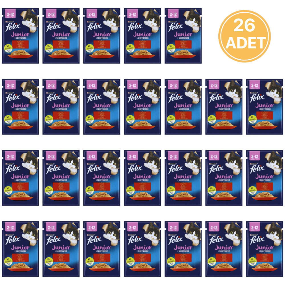 Felix Sığır Etli Yavru Kedi Konservesi  85 Gr (26 ADET)