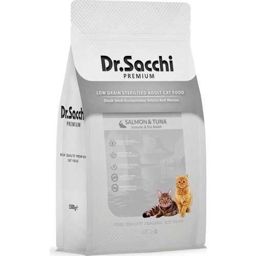 Dr. Sacchi Premium Düşük Tahıllı Kısırlaştırılmış Kedi Maması 1.5 Kg