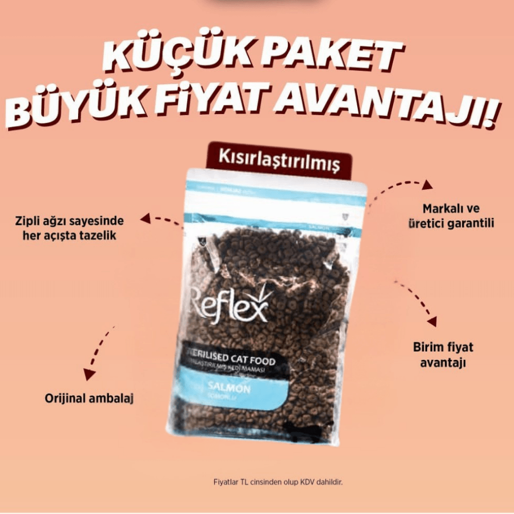 Reflex Somonlu Kısırlaştırılmıış Kedi Maması 1 KG
