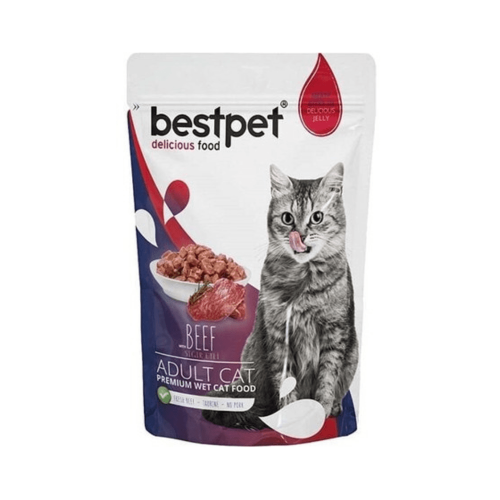 Bestpet Biftekli Jelly Yetişkin Kedi Konservesi 85 Gr (24 Adet)