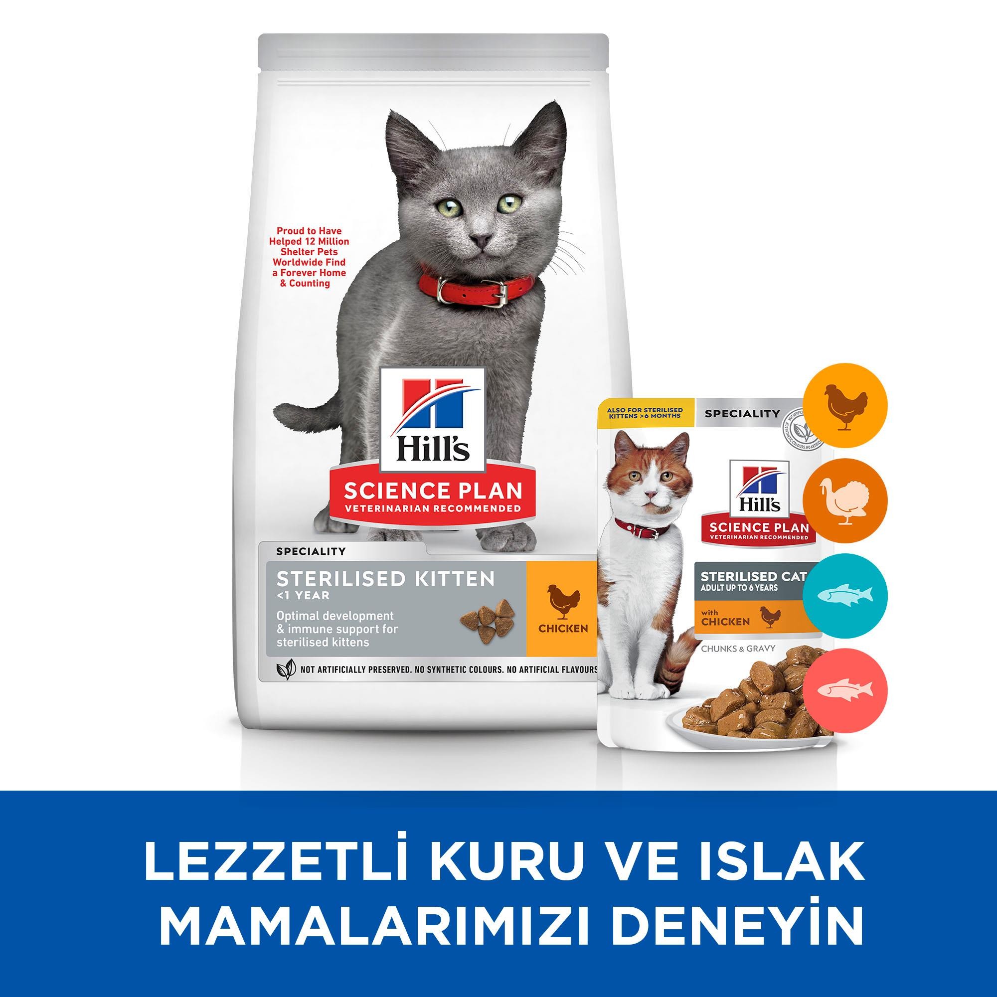 Hill's Sterilised Kitten Tavuk Etli Kısırlaştırılmış Yavru Kedi Maması 3 Kg