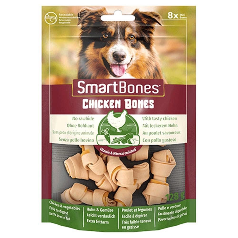 SmartBones Tavuk Etli Düğüm Köpek Ödül Kemiği Mini 128 Gr (8 Adet)