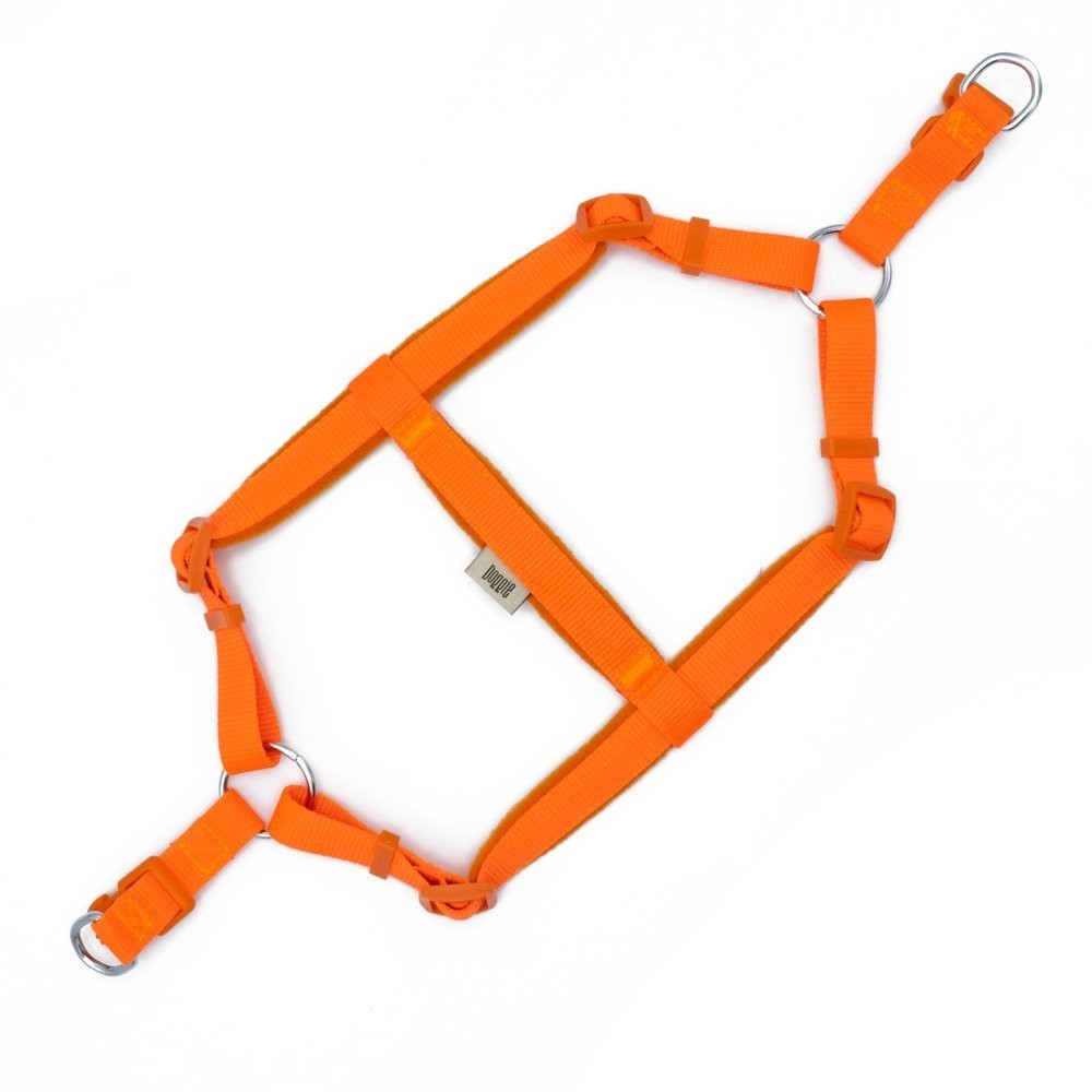 Doggie Polar Dokumadan El Yapımı Ronin Model Köpek Göğüs Tasması M-2x45-55 Cm Turuncu