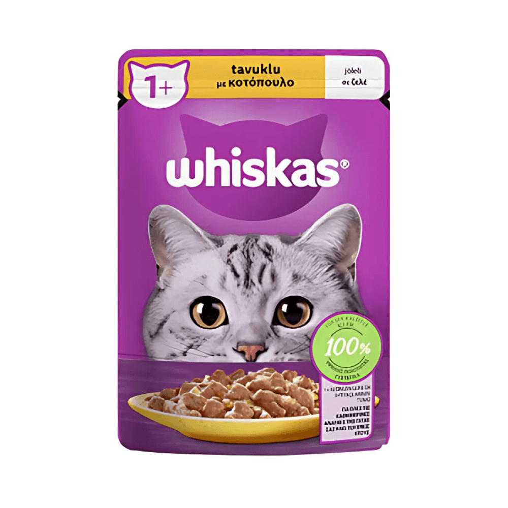 Whiskas Pouch Jöle İçinde Tavuk Etli Yetişkin Kedi Konservesi 85 Gr (28 ADET)